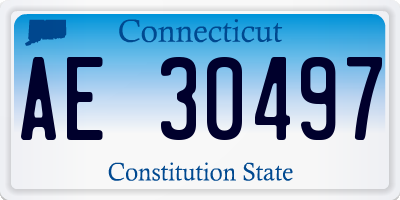 CT license plate AE30497