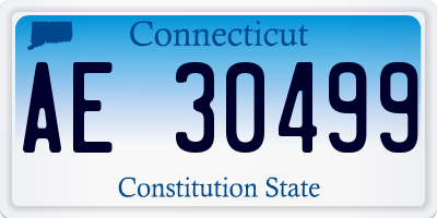 CT license plate AE30499