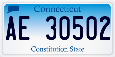 CT license plate AE30502