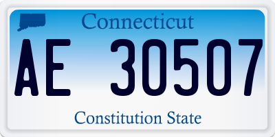 CT license plate AE30507