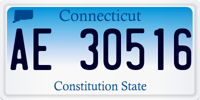 CT license plate AE30516