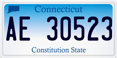 CT license plate AE30523