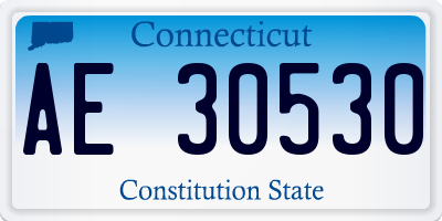 CT license plate AE30530