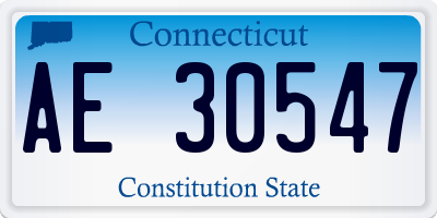 CT license plate AE30547