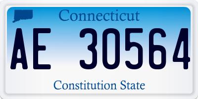 CT license plate AE30564