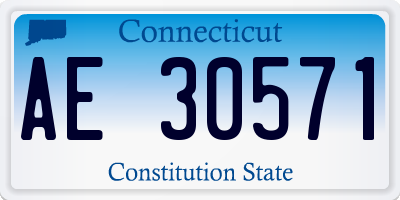 CT license plate AE30571