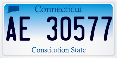 CT license plate AE30577