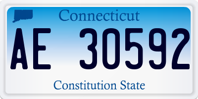 CT license plate AE30592