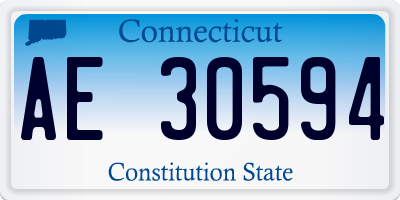 CT license plate AE30594