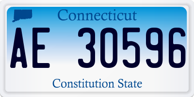 CT license plate AE30596
