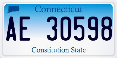 CT license plate AE30598