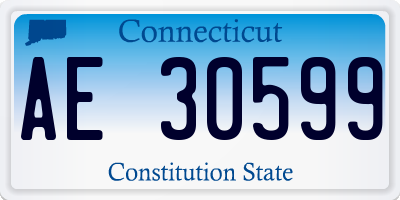 CT license plate AE30599