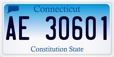 CT license plate AE30601