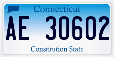 CT license plate AE30602