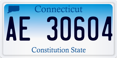 CT license plate AE30604