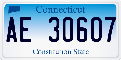 CT license plate AE30607