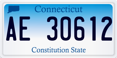 CT license plate AE30612