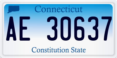 CT license plate AE30637