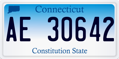 CT license plate AE30642