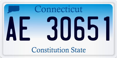 CT license plate AE30651