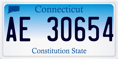 CT license plate AE30654