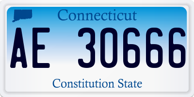 CT license plate AE30666