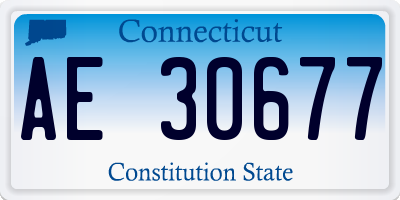 CT license plate AE30677