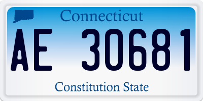 CT license plate AE30681