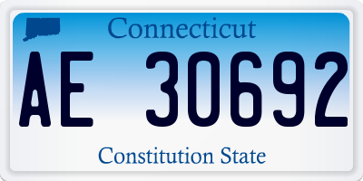 CT license plate AE30692