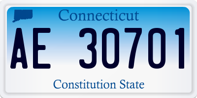 CT license plate AE30701