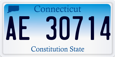 CT license plate AE30714