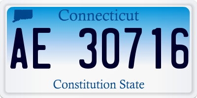 CT license plate AE30716