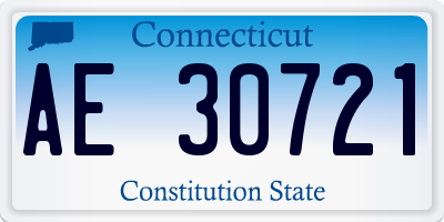 CT license plate AE30721