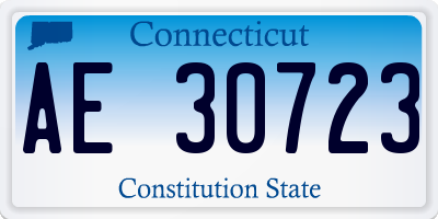 CT license plate AE30723