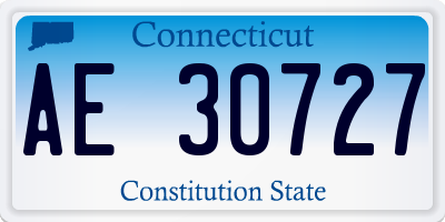 CT license plate AE30727