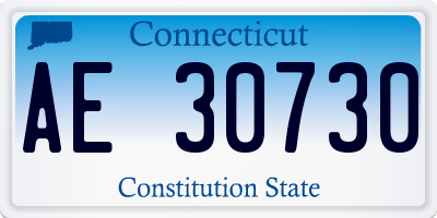 CT license plate AE30730