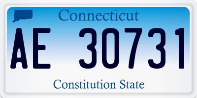 CT license plate AE30731