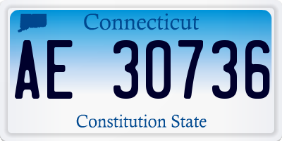 CT license plate AE30736