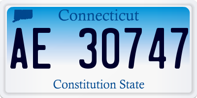 CT license plate AE30747