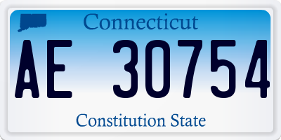 CT license plate AE30754