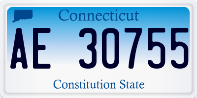 CT license plate AE30755