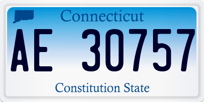 CT license plate AE30757