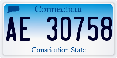 CT license plate AE30758