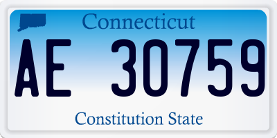 CT license plate AE30759