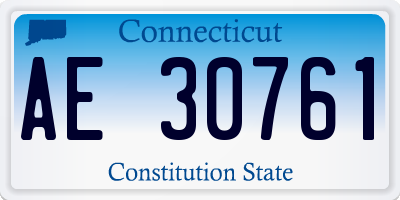 CT license plate AE30761
