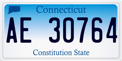 CT license plate AE30764
