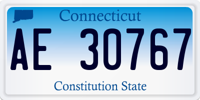 CT license plate AE30767