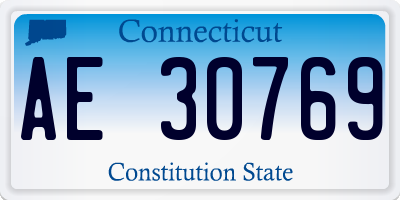 CT license plate AE30769