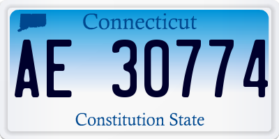 CT license plate AE30774