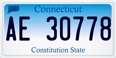CT license plate AE30778